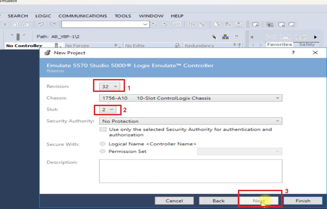 Configuration of Studio 5000 Logix Emulate